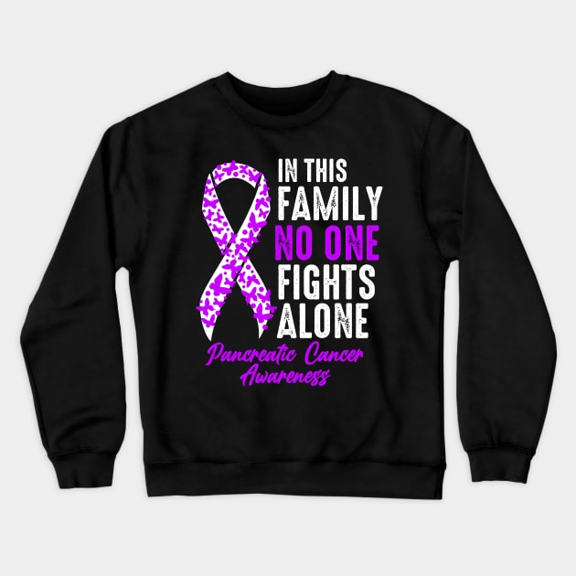 No One Fights Alone Shirt Pancreatic Cancer Crewneck Sweatshirt by JB.Collection